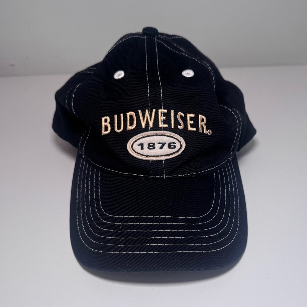 Vintage Budweiser 1876 Black and White Cap